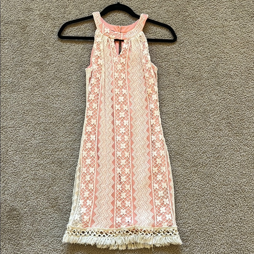 I.N. San Francisco Pink Halter Sheath Cocktail Dress